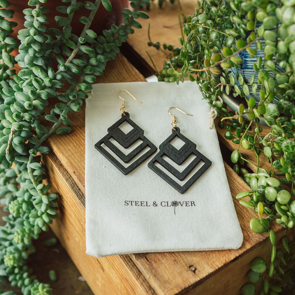 Emerson Geometric Wooden Earrings