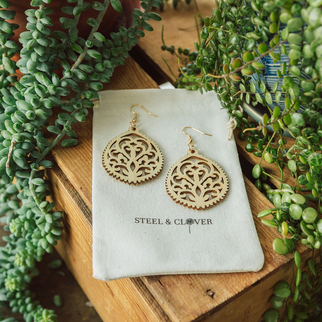 Mackenzie Wooden Earring