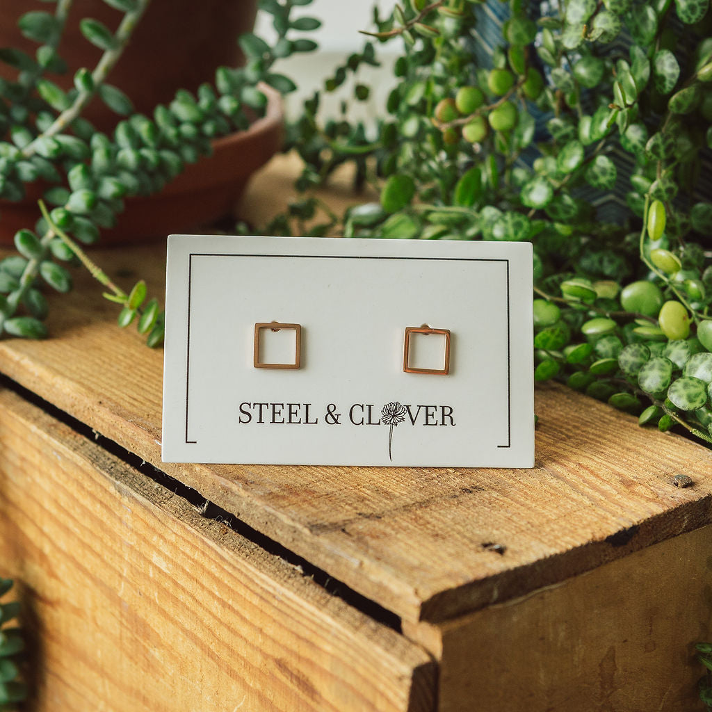 Square Stud Earrings