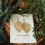 Gold Real Leaf Earring