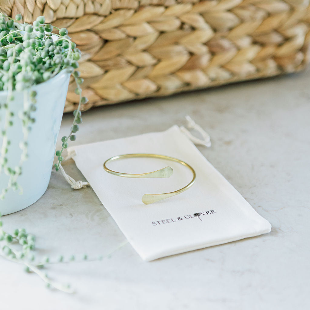 Smoky River Hammered Brass Bracelet