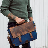 Demmit Canvas & Leather Messenger Bag