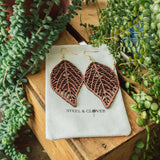 Balsam Leaf Wooden Earrings made from lightweight natural wood with a delicate leaf-inspired design for earthy everyday styling
