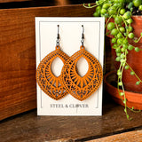 Bonanza Wooden Earrings made from lightweight natural wood with a bold, minimal handcrafted design for everyday wear and styling