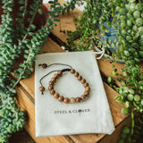 Chinchaga Wooden Bead Bracelet made from natural wooden beads with a minimal, earthy design for everyday wear and stacking