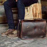 Elmworth Leather Messenger Bag made from premium leather with a structured, classic design for work, travel, and everyday organization