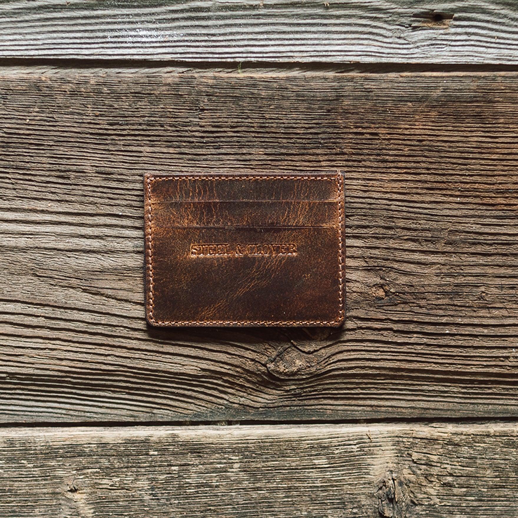 Flying Shot Leather Card Wallet made from premium leather with a slim, minimal design for secure and compact everyday card storage