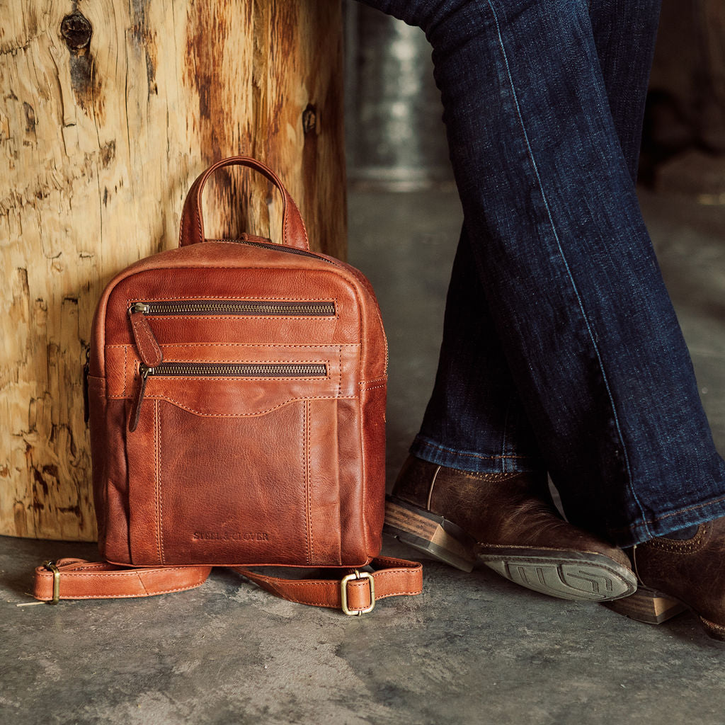 Goodfare Leather Backpack made from premium leather with a sleek, functional design for everyday carry, work, and travel