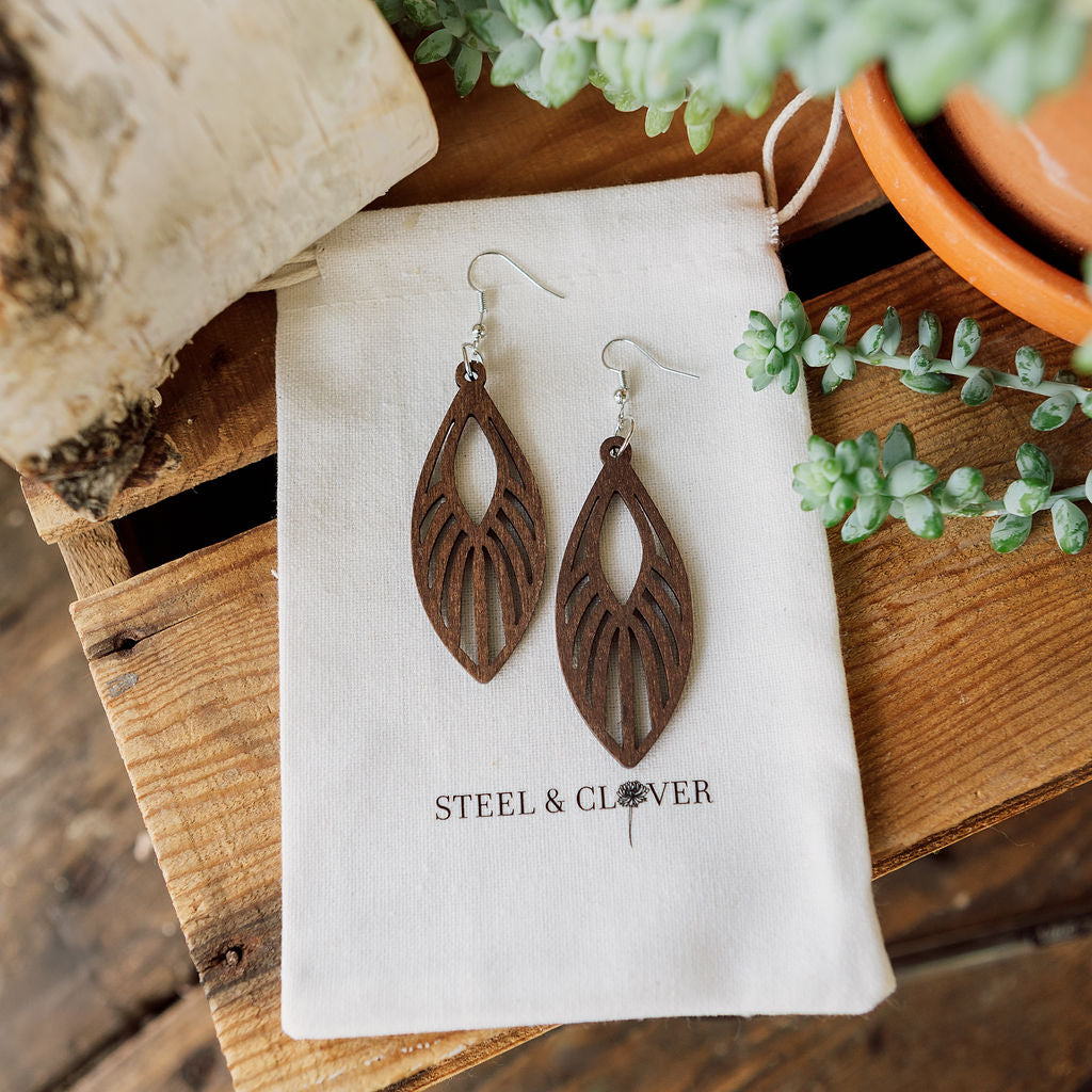 Grovedale Wooden Earrings made from lightweight natural wood with a minimal handcrafted design for everyday wear and styling