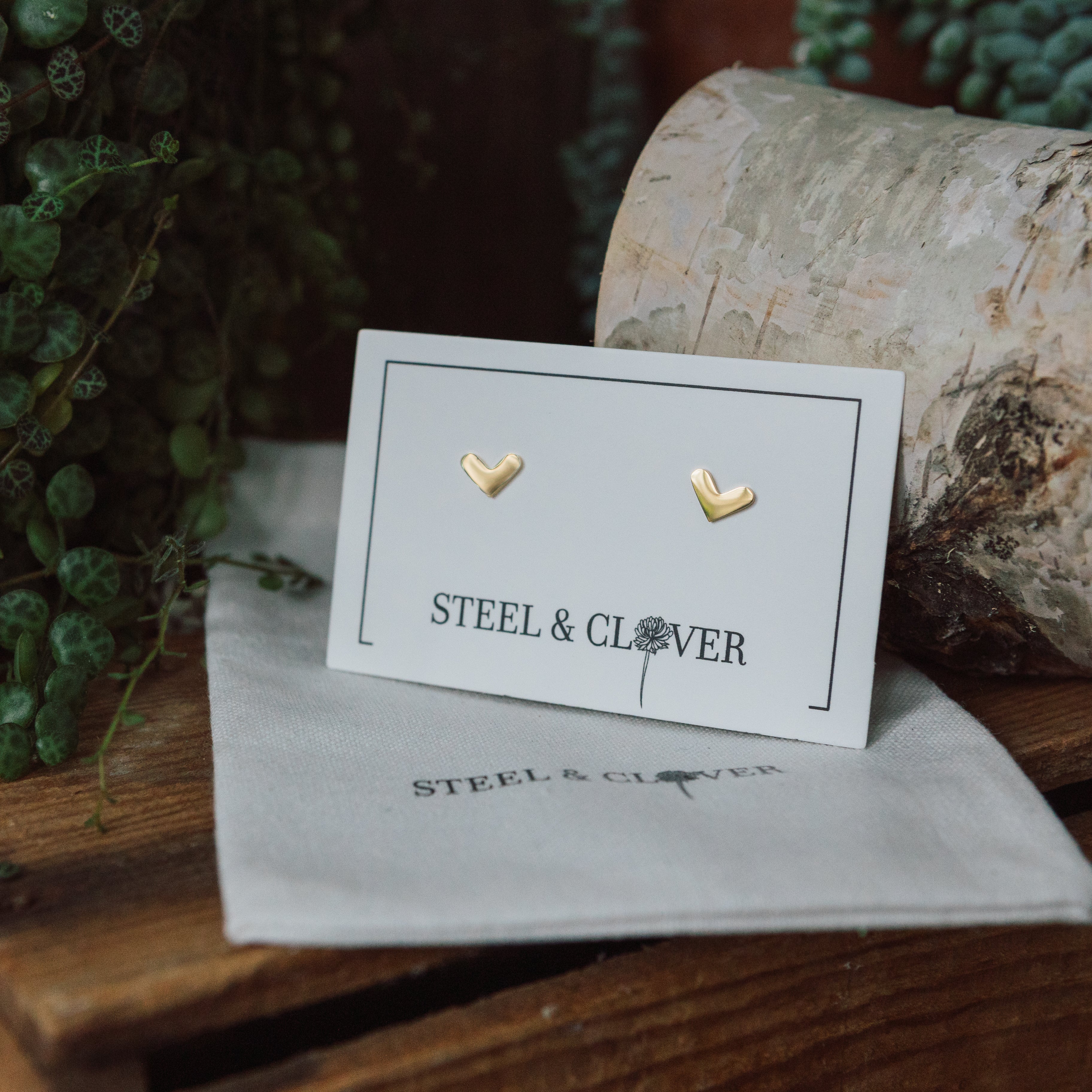 Heart Valley Stud Earrings with a minimal heart-shaped design for elegant, romantic everyday wear