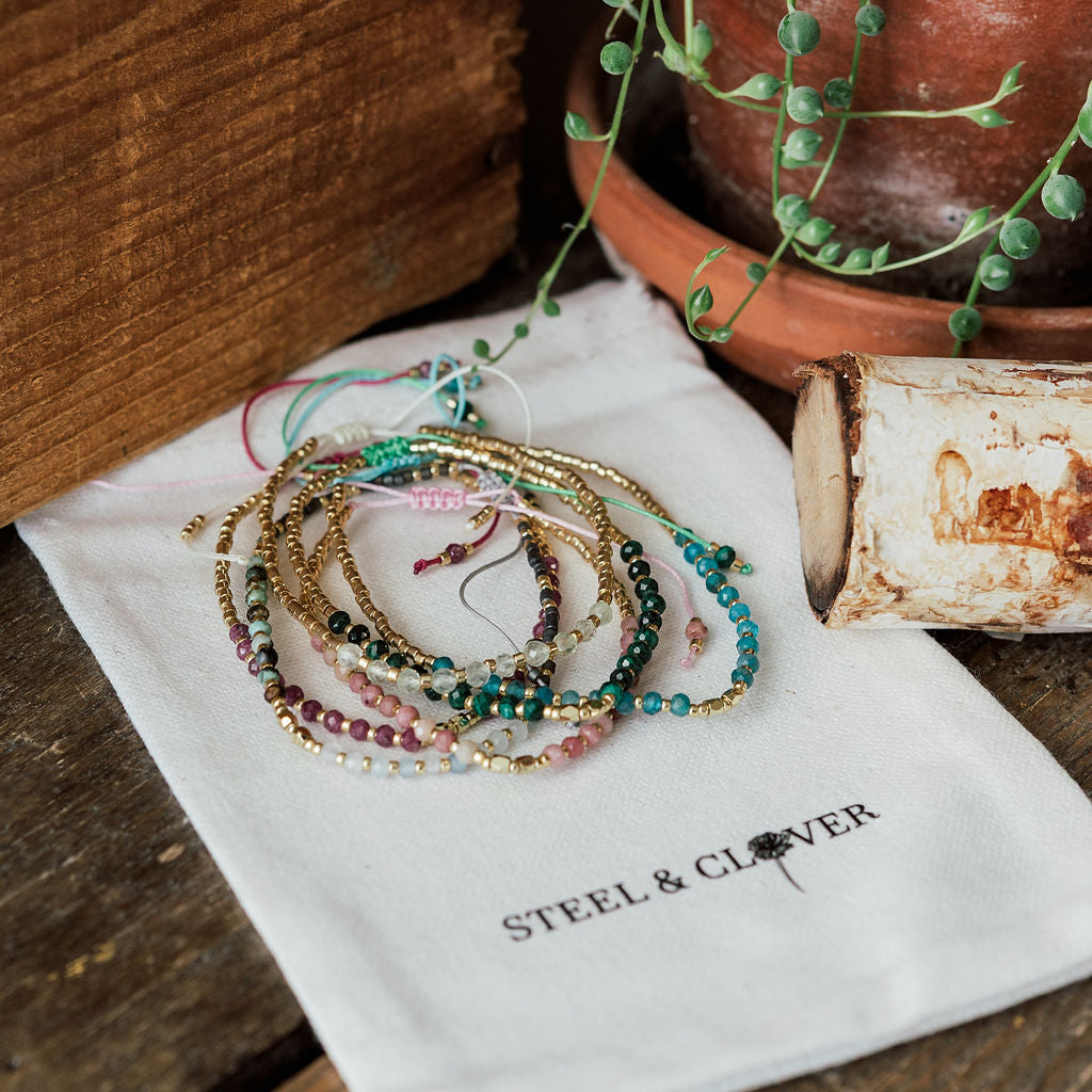Lupin Mini Bead Bracelet with small, finely crafted beads in a minimal, elegant design for everyday wear and stacking