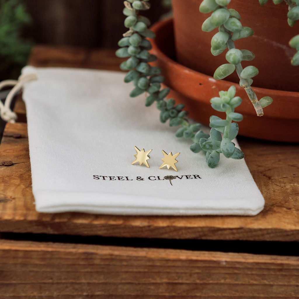 North Star Stud Earrings with a minimal star-inspired design for subtle, elegant everyday wear