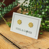 Peony Stud Earrings with a delicate floral peony-inspired design for elegant, feminine everyday wear