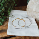 Wesley Diamond Cut Bracelet with a textured diamond-cut finish designed to reflect light for an elegant, minimal everyday look