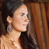 Worsley Wooden Earrings made from lightweight natural wood with a minimal handcrafted design for everyday wear and styling