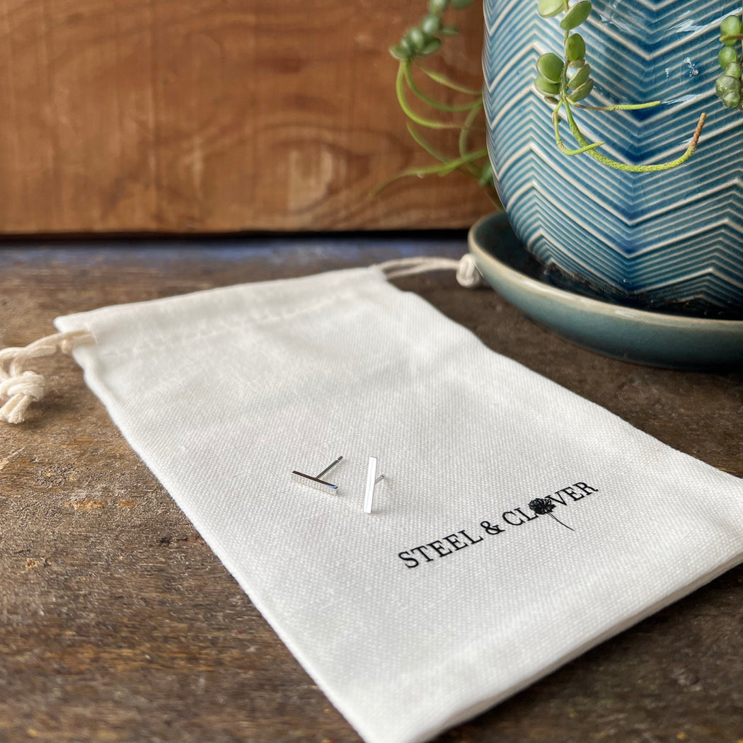 Mini Bar Stud Earrings